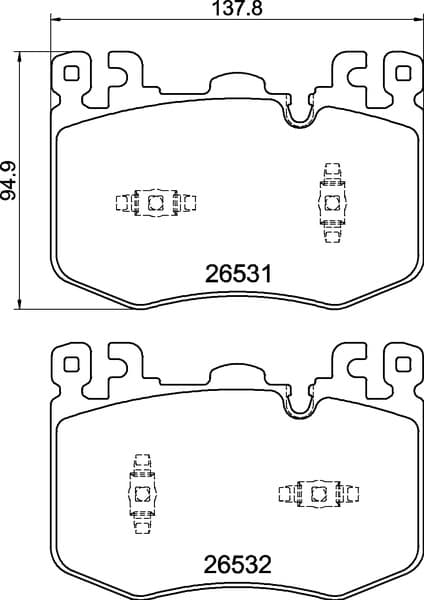 BREMBO Sada brzdových platničiek kotúčovej brzdy P 94 001 1