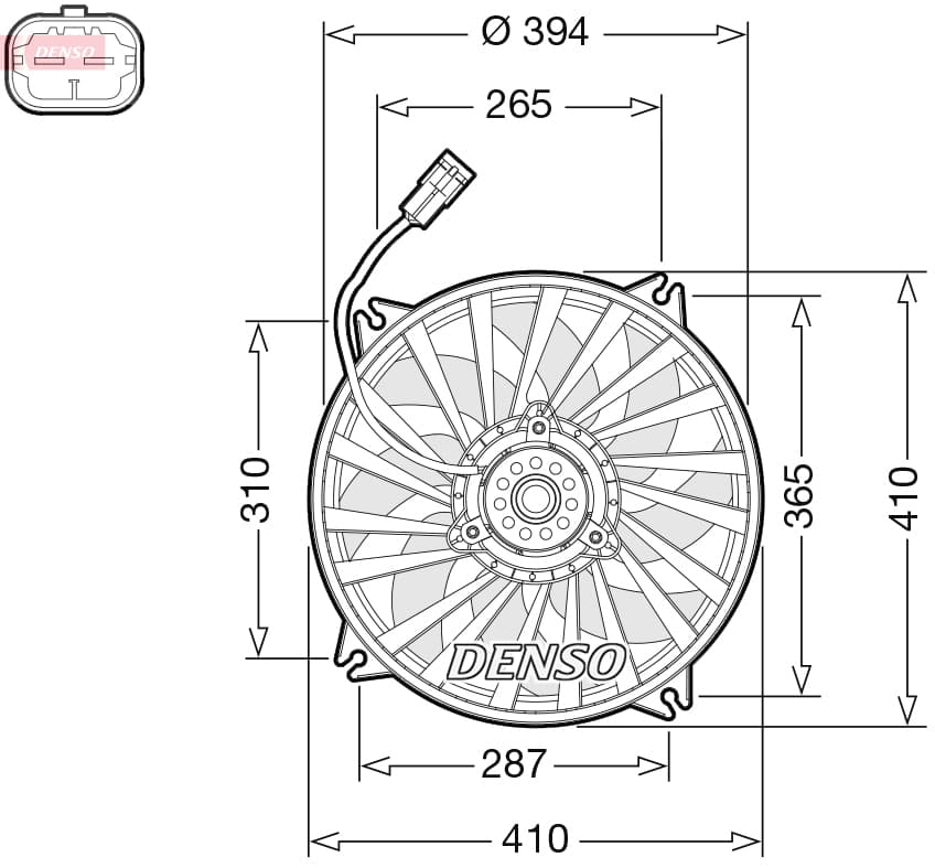 DENSO Ventilátor chladenia motora DER07012 1