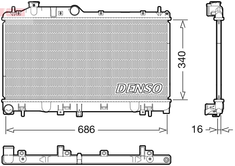 DENSO Chladič motora DRM36025 1