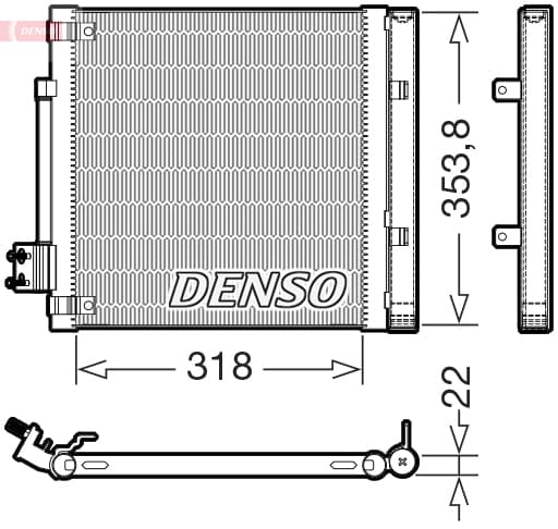 DENSO Kondenzátor klimatizácie DCN99082 1