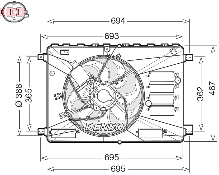 DENSO Ventilátor chladenia motora DER10010 1