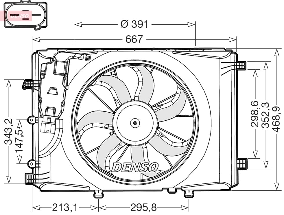 DENSO Ventilátor chladenia motora DER17000 1