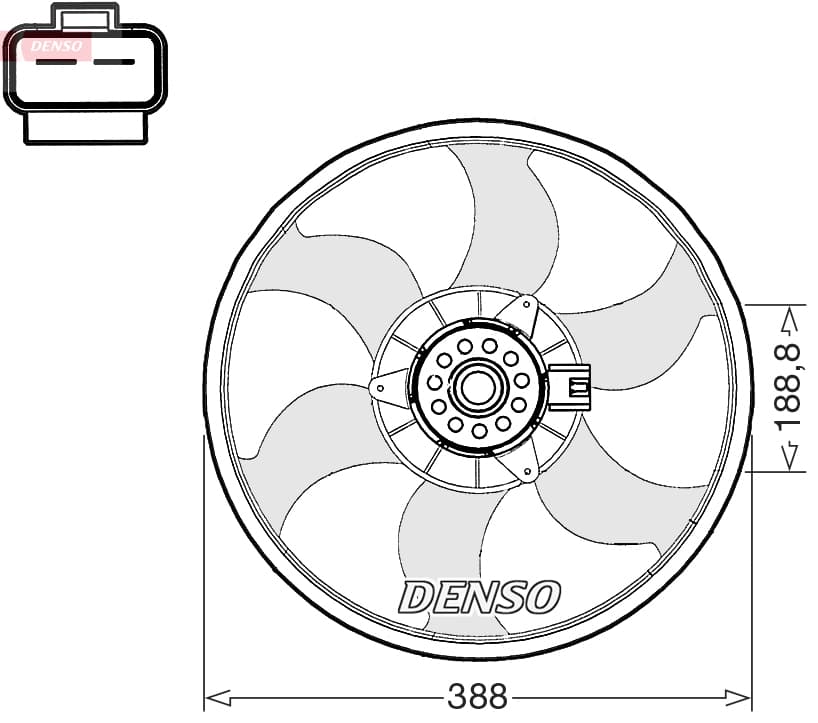 DENSO Ventilátor chladenia motora DER20003 1