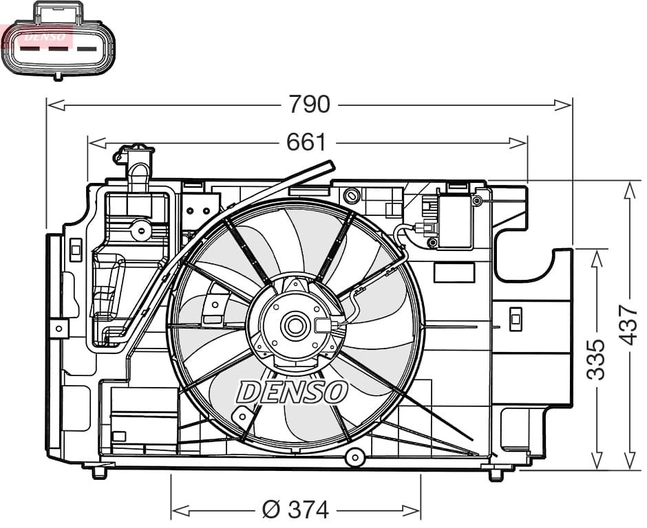 DENSO Ventilátor chladenia motora DER50004 1
