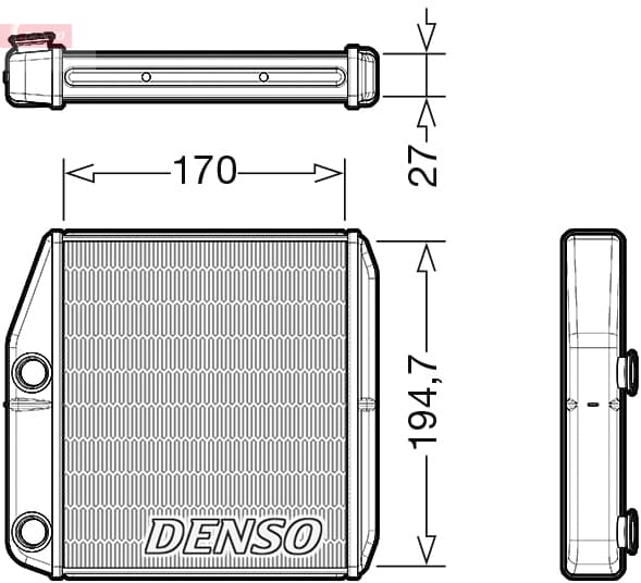 DENSO Výmenník tepla vnútorného kúrenia DRR09101 1