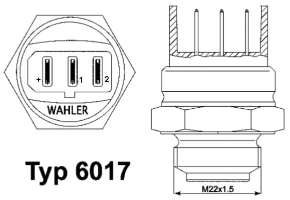 WAHLER Teplotný spínač ventilátora chladenia 601785D 1