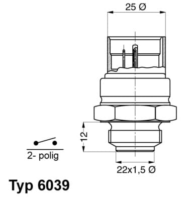 WAHLER Teplotný spínač ventilátora chladenia 603995D 1
