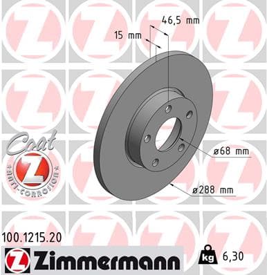 ZIMMERMANN Brzdový kotúč 100121520 1