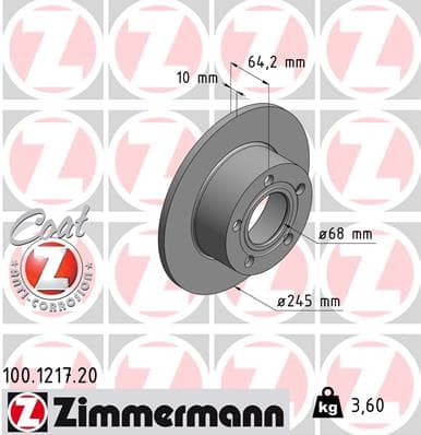 ZIMMERMANN Brzdový kotúč 100121720 1