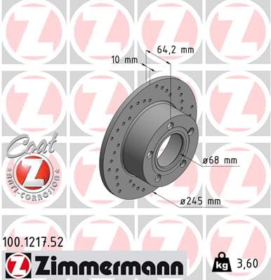 ZIMMERMANN Brzdový kotúč 100121752 1