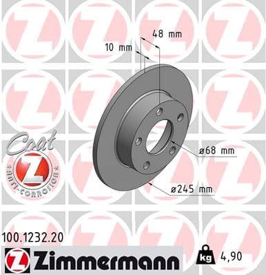 ZIMMERMANN Brzdový kotúč 100123220 1