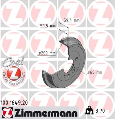 ZIMMERMANN Brzdový bubon 100164920 1
