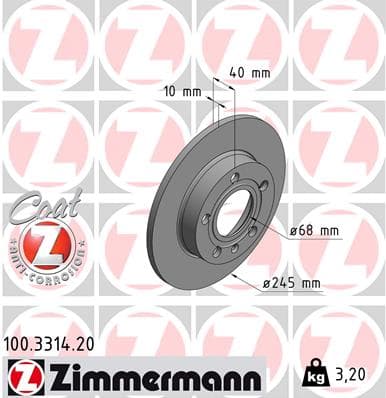 ZIMMERMANN Brzdový kotúč 100331420 1