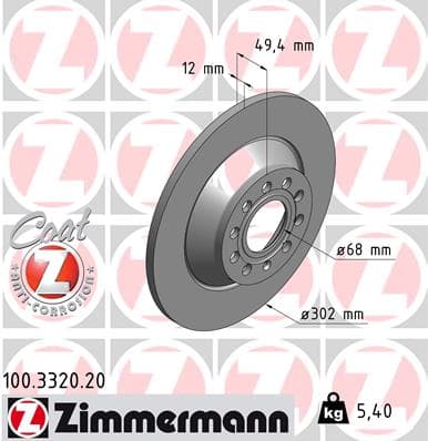 ZIMMERMANN Brzdový kotúč 100332020 1