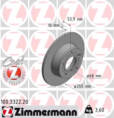 ZIMMERMANN Brzdový kotúč 100332220 1