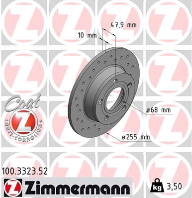 ZIMMERMANN Brzdový kotúč 100332352 1