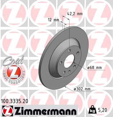 ZIMMERMANN Brzdový kotúč 100333520 1