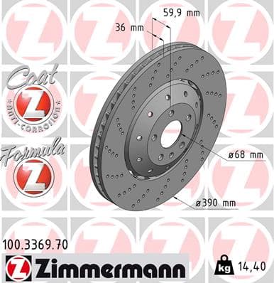 ZIMMERMANN Brzdový kotúč 100336970 1