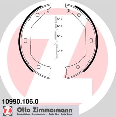 ZIMMERMANN Sada brzd. čeľustí parkov. brzdy 109901060 1