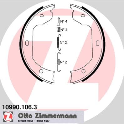 ZIMMERMANN Sada brzd. čeľustí parkov. brzdy 109901063 1