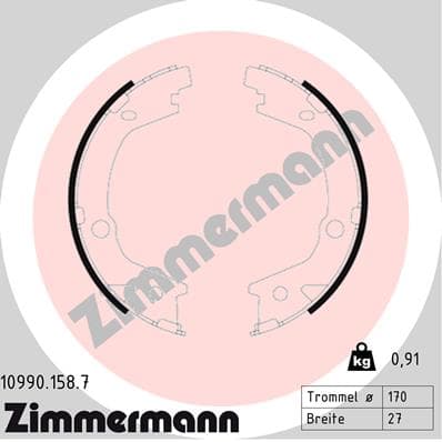 ZIMMERMANN Sada brzd. čeľustí parkov. brzdy 109901587 1