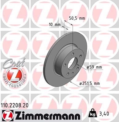ZIMMERMANN Brzdový kotúč 110220820 1