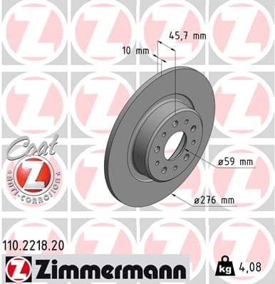 ZIMMERMANN Brzdový kotúč 110221820 1