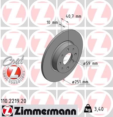 ZIMMERMANN Brzdový kotúč 110221920 1