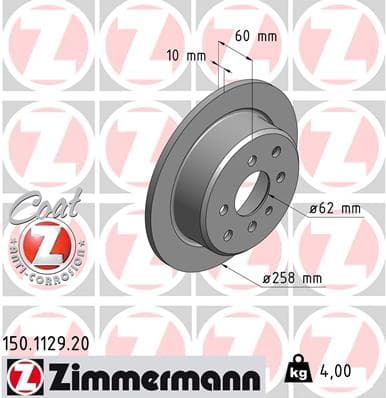 ZIMMERMANN Brzdový kotúč 150112920 1