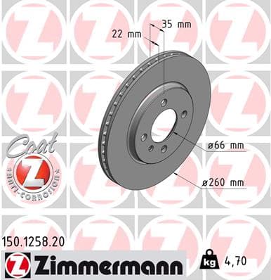 ZIMMERMANN Brzdový kotúč 150125820 1