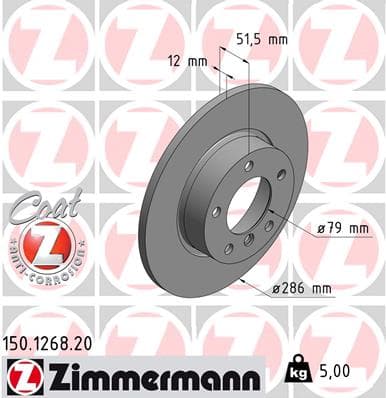 ZIMMERMANN Brzdový kotúč 150126820 1