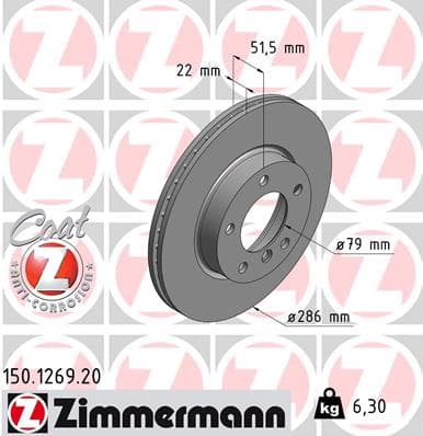 ZIMMERMANN Brzdový kotúč 150126920 1