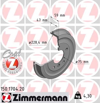 ZIMMERMANN Brzdový bubon 150170420 1