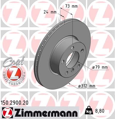 ZIMMERMANN Brzdový kotúč 150290020 1
