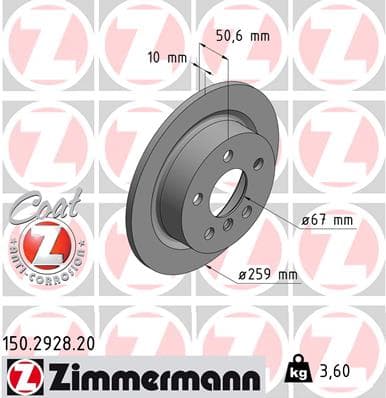 ZIMMERMANN Brzdový kotúč 150292820 1