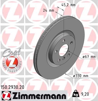 ZIMMERMANN Brzdový kotúč 150293020 1