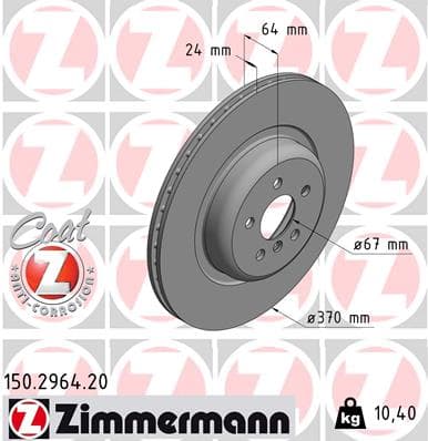 ZIMMERMANN Brzdový kotúč 150.2964.20 1