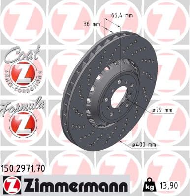 ZIMMERMANN Brzdový kotúč 150.2971.70 1