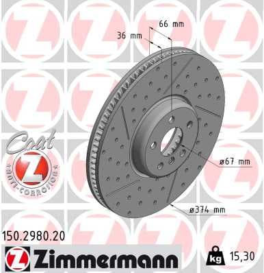 ZIMMERMANN Brzdový kotúč 150.2980.20 1
