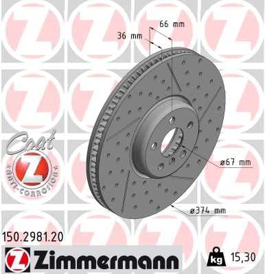 ZIMMERMANN Brzdový kotúč 150.2981.20 1