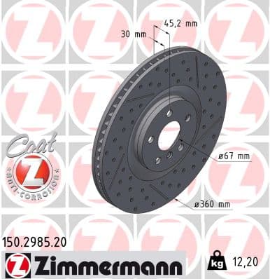 ZIMMERMANN Brzdový kotúč 150.2985.20 1