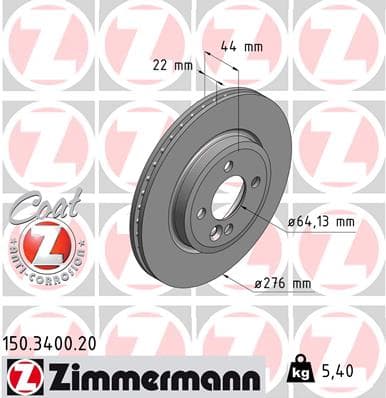 ZIMMERMANN Brzdový kotúč 150340020 1