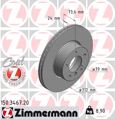 ZIMMERMANN Brzdový kotúč 150346720 1