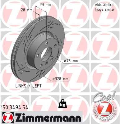 ZIMMERMANN Brzdový kotúč 150.3494.54 1