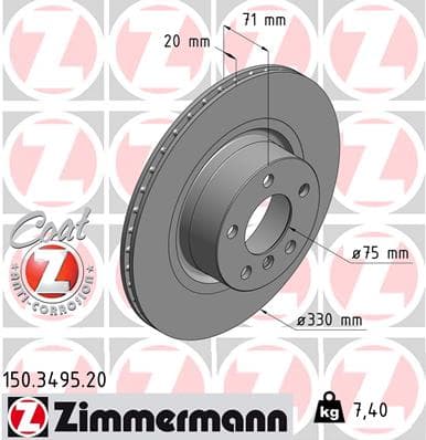 ZIMMERMANN Brzdový kotúč 150349520 1
