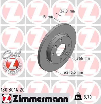 ZIMMERMANN Brzdový kotúč 180301420 1
