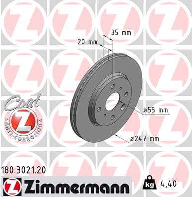 ZIMMERMANN Brzdový kotúč 180302120 1