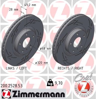 ZIMMERMANN Brzdový kotúč 200.2528.53 1