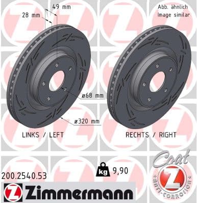 ZIMMERMANN Brzdový kotúč 200.2540.53 1