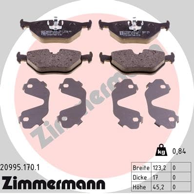 ZIMMERMANN Sada brzdových platničiek kotúčovej brzdy 209951701 1